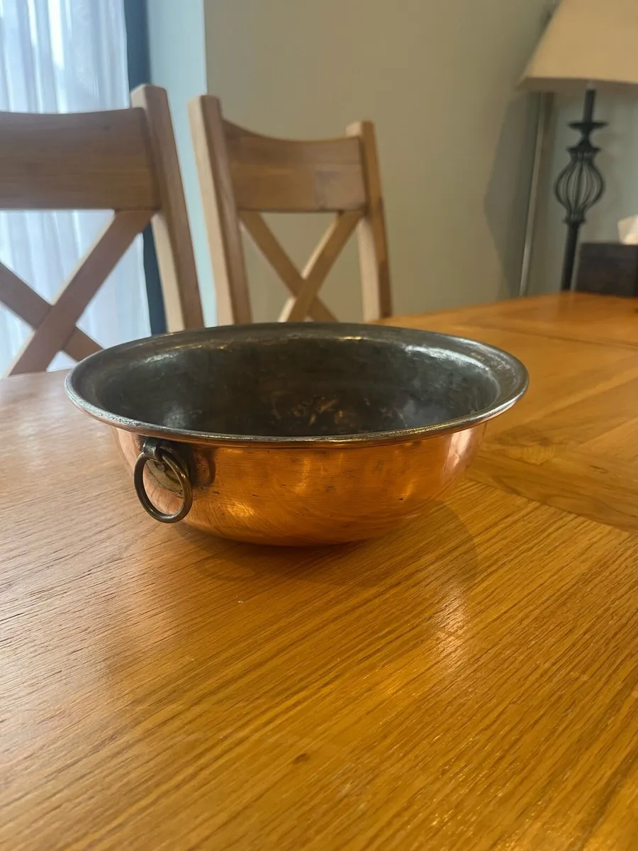 Antique Copper Bowl - Image 1