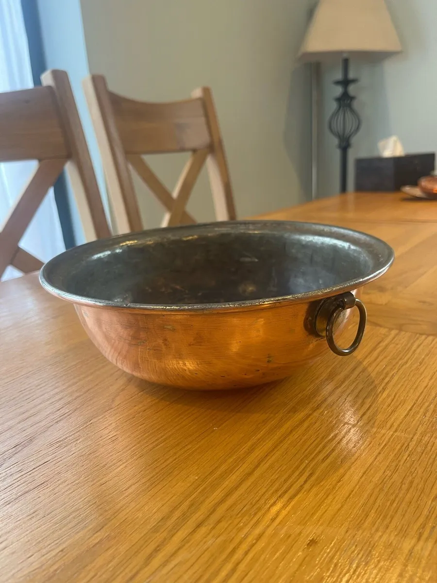 Antique Copper Bowl - Image 2