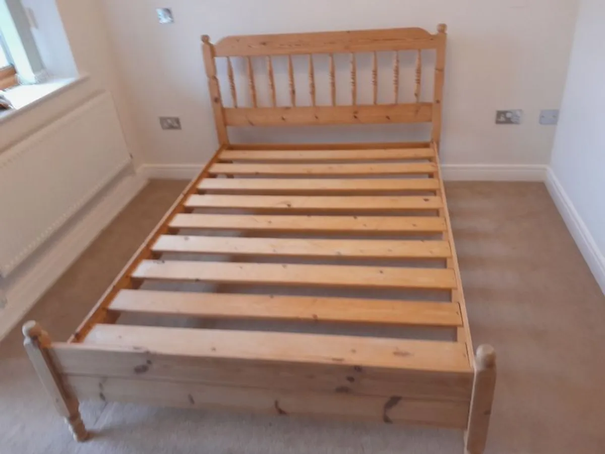 Irish-Made Solid Pine Double Bed Frame - Image 1
