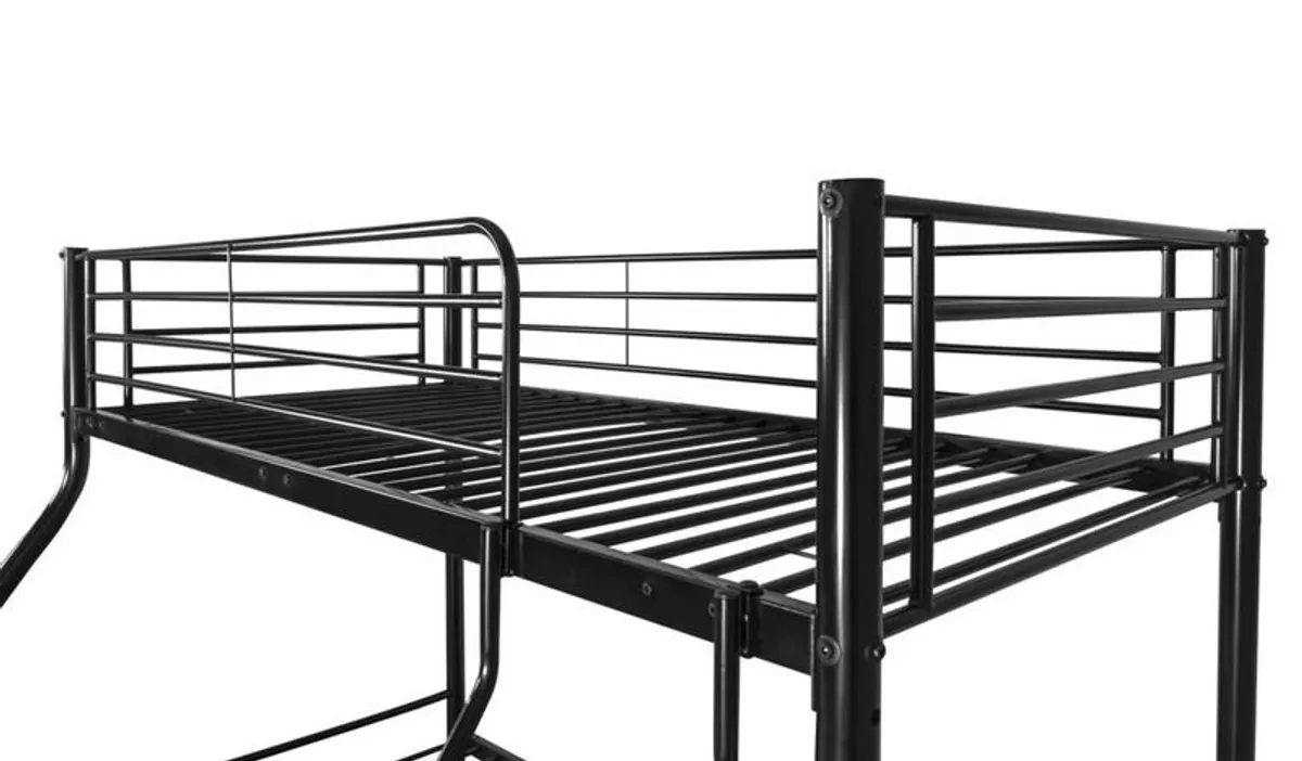 Black Double Metal Bunk Bed Sturdy Frame - Image 4