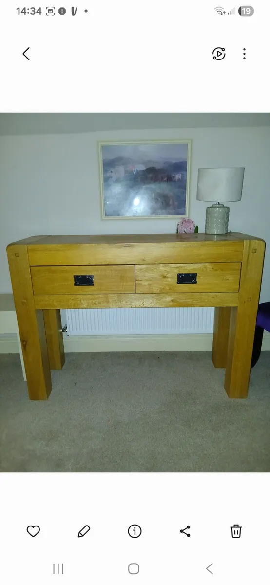 Solid timber console/side table - Image 1