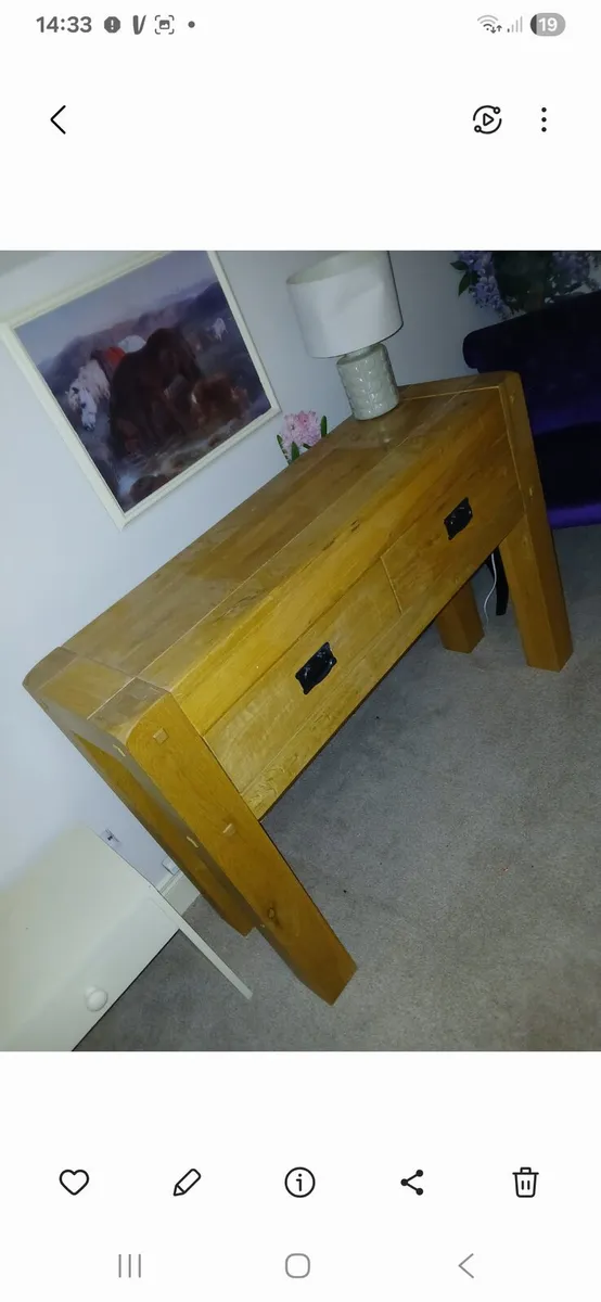 Solid timber console/side table - Image 2