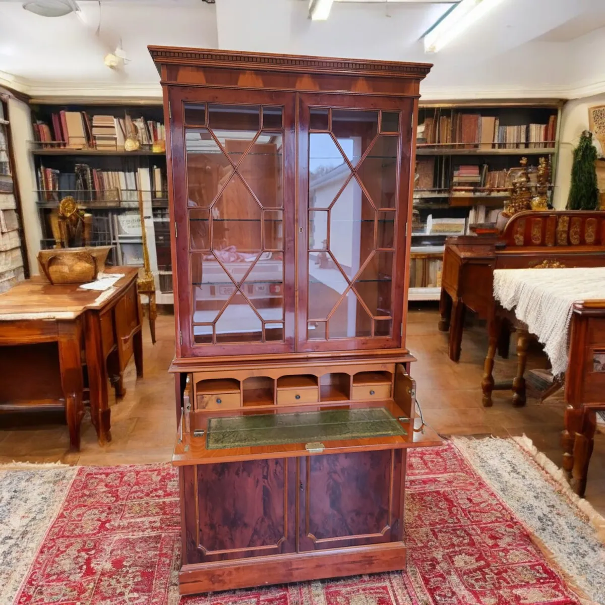 Beautiful Flamed Mahogany Bookcase/Bureau - Image 1