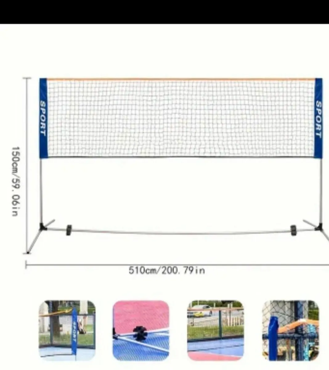 New 2 in 1 5.1metre Tennis Badminton net - Image 1