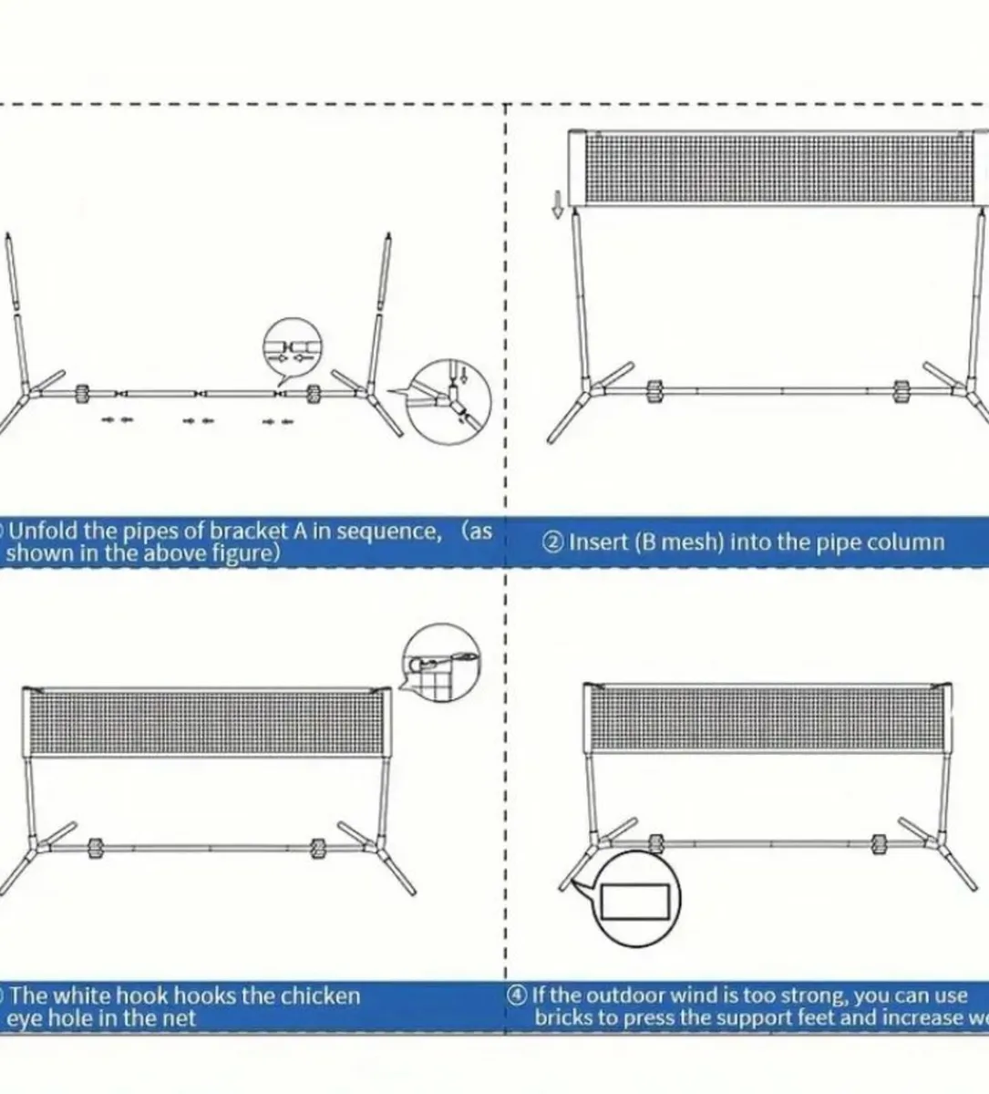 New 2 in 1 5.1metre Tennis Badminton net - Image 4
