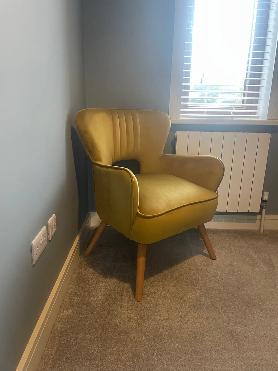 Mustard Velvet Armchair - Image 3