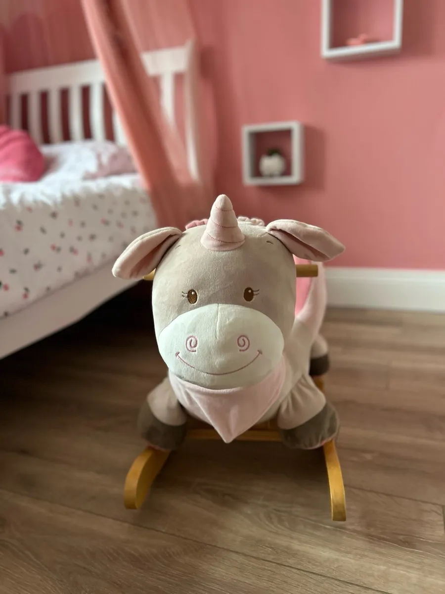 Wooden baby rocking unicorn - Image 1