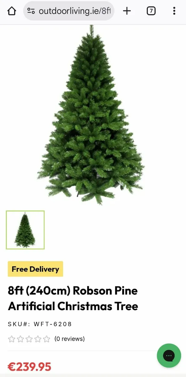8ft Artificial Christmas Tree (Robson Pine) - Image 2