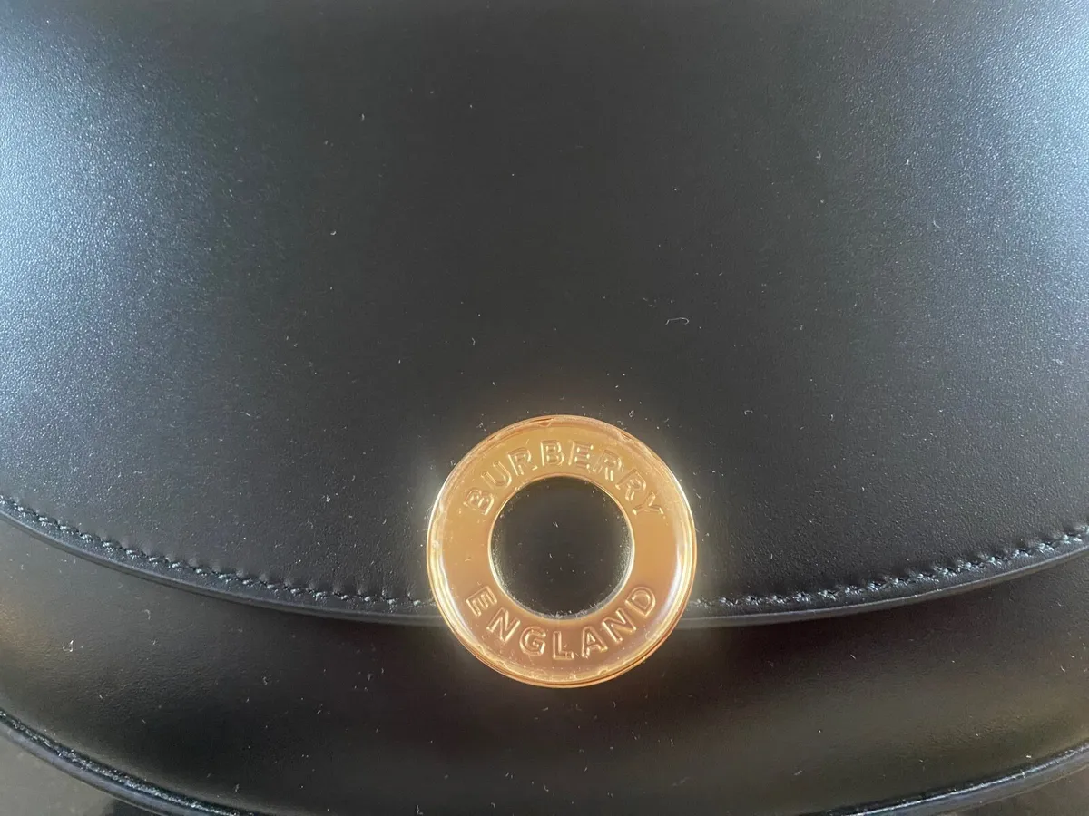 New Burburry Black Leather Handbag with Gold Chain - Image 2