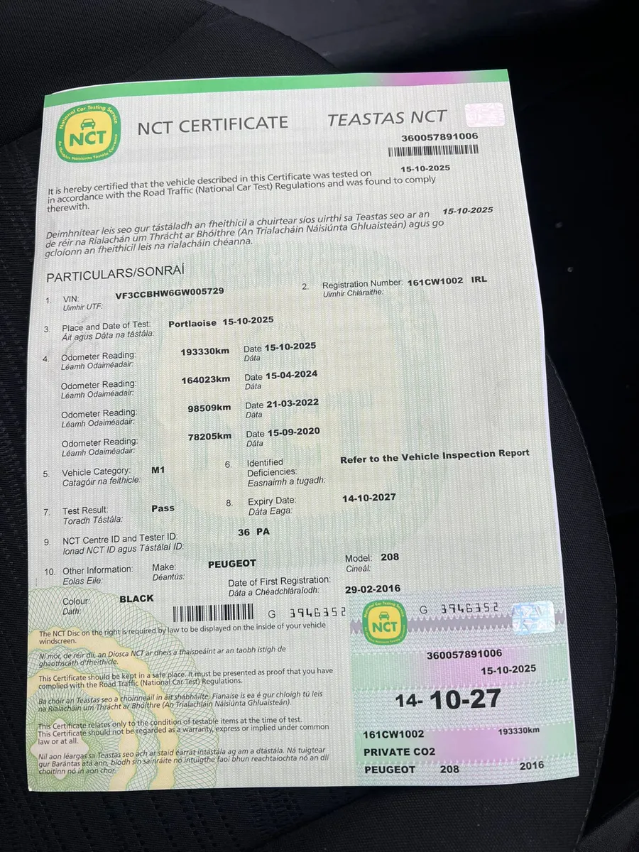 Peugeot 208 2016 1.6HDI new nct 10/27 tax 2/26 - Image 3