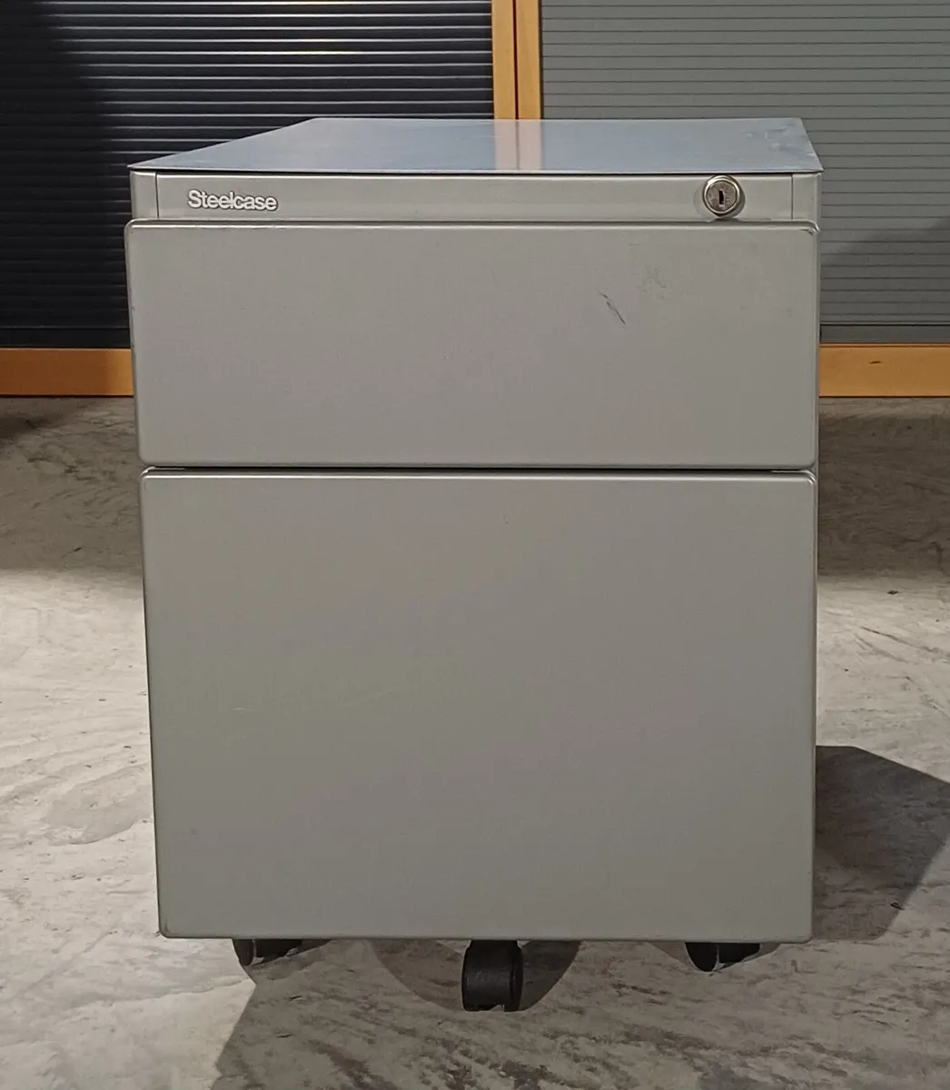 Steelcase Dark Grey Two Drawer Pedestal Locker - Image 1