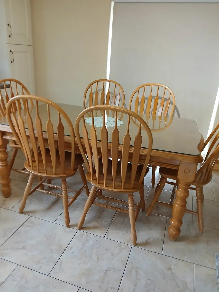 Dining table and six chairs - Image 1