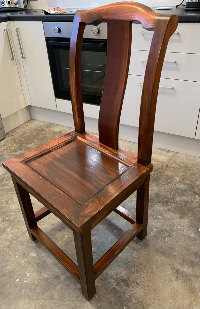 Kitchen/Dining Table Chairs (6) Solid Wood - Image 1