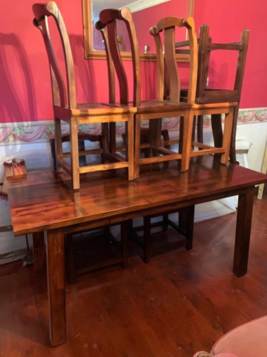 Kitchen/Dining Table Chairs (6) Solid Wood - Image 4