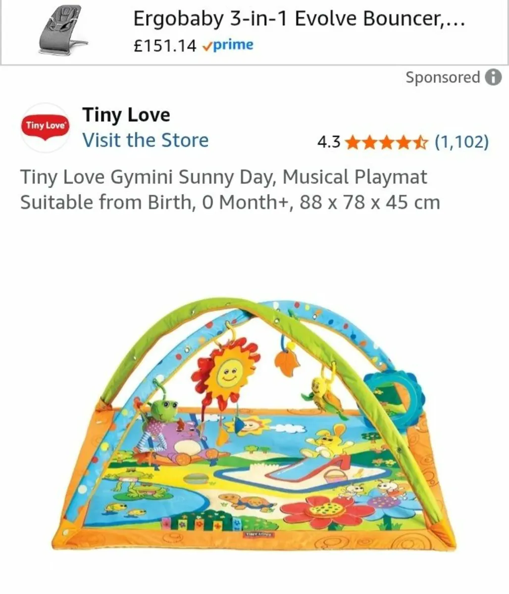 1/2 PRICE - As New - Baby play mat gym - Image 1