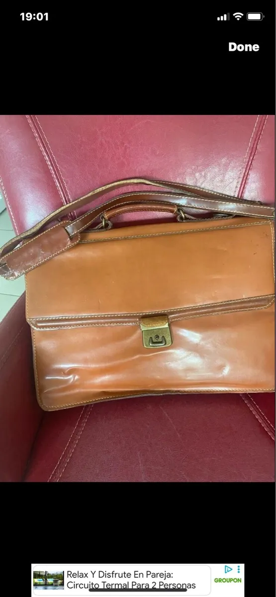 Vintage leather Briefcase / Laptop Bag - Image 1