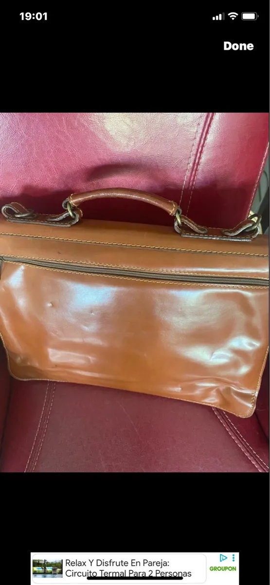 Vintage leather Briefcase / Laptop Bag - Image 3
