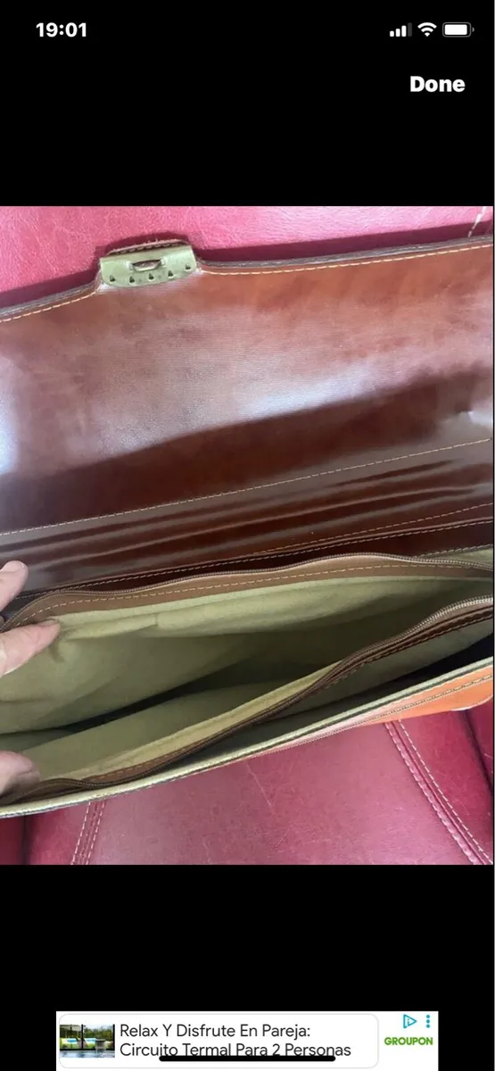 Vintage leather Briefcase / Laptop Bag - Image 4