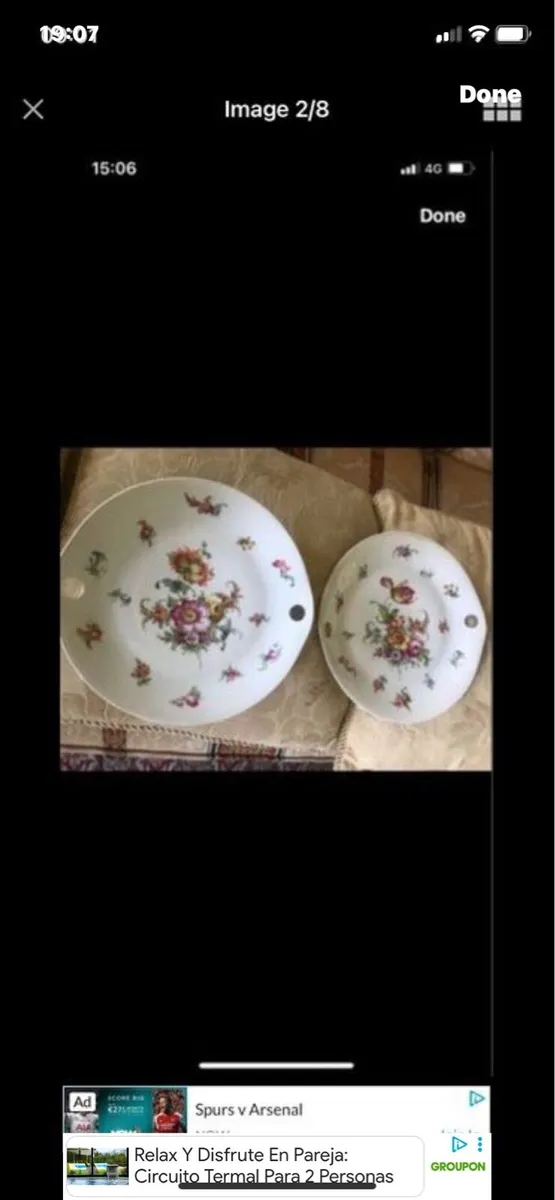 Antique Hand Painted Meissen Plate Set - Image 2