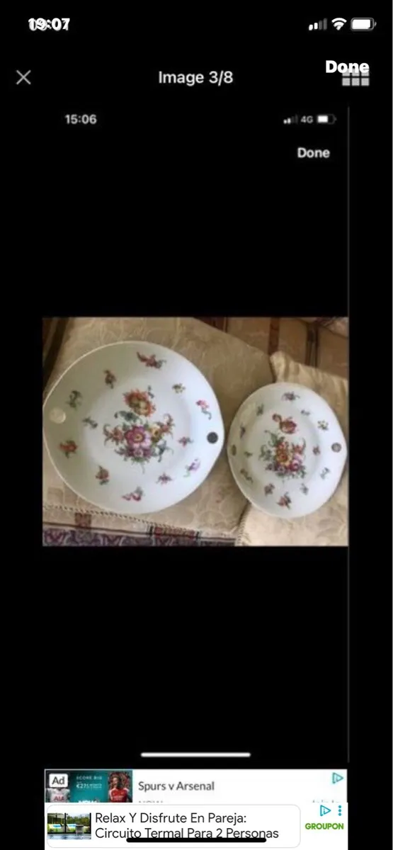 Antique Hand Painted Meissen Plate Set - Image 3