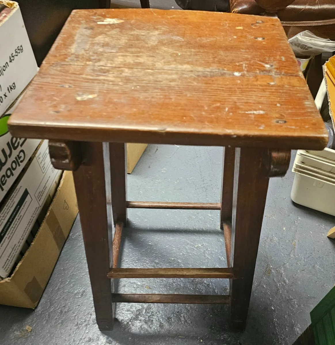 Antique high stool - Image 2