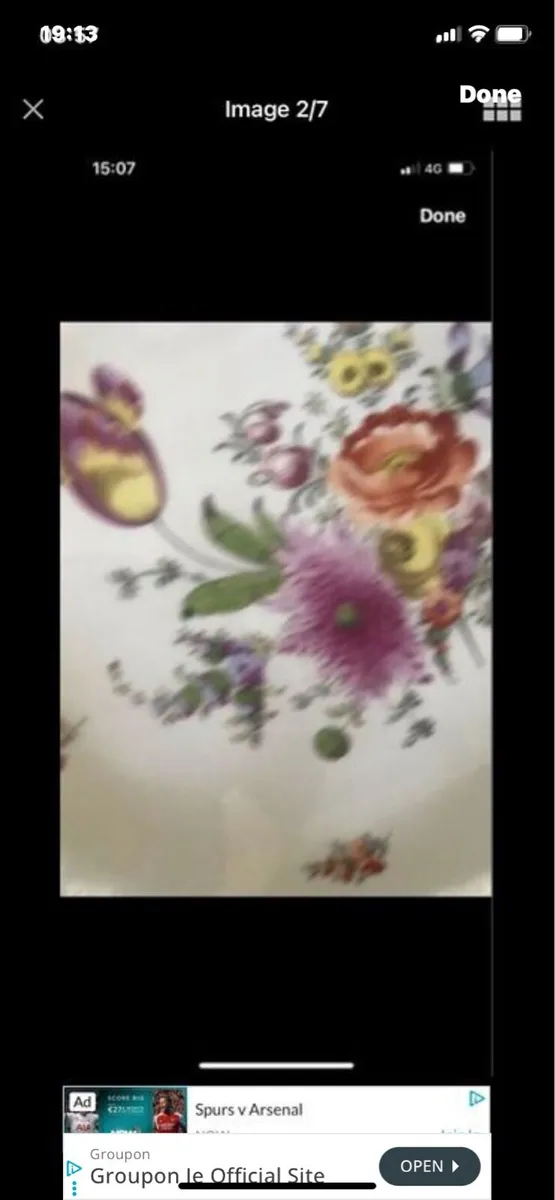 Large Hand Painted Meissen Dish - Image 2