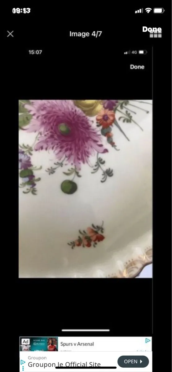Large Hand Painted Meissen Dish - Image 4