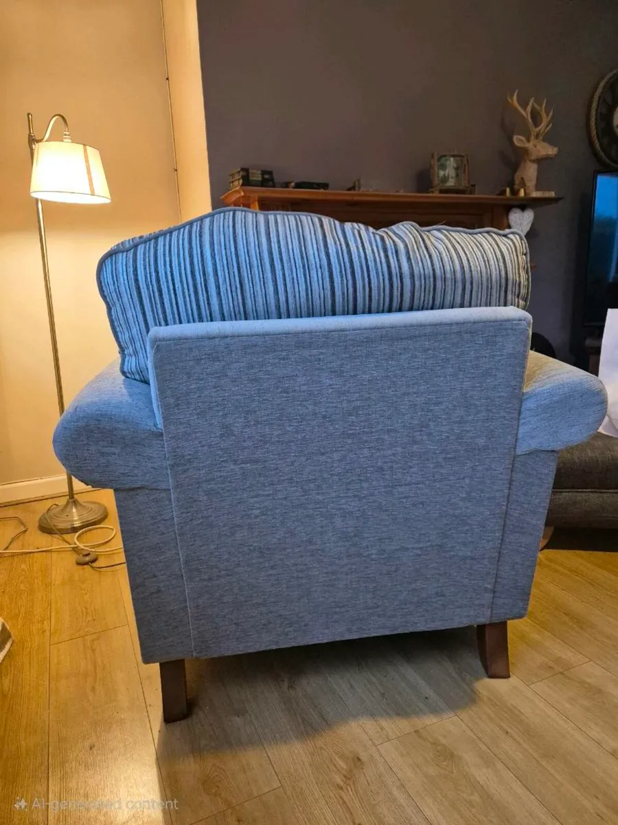Comfortable Grey Stripped Chair - Image 3