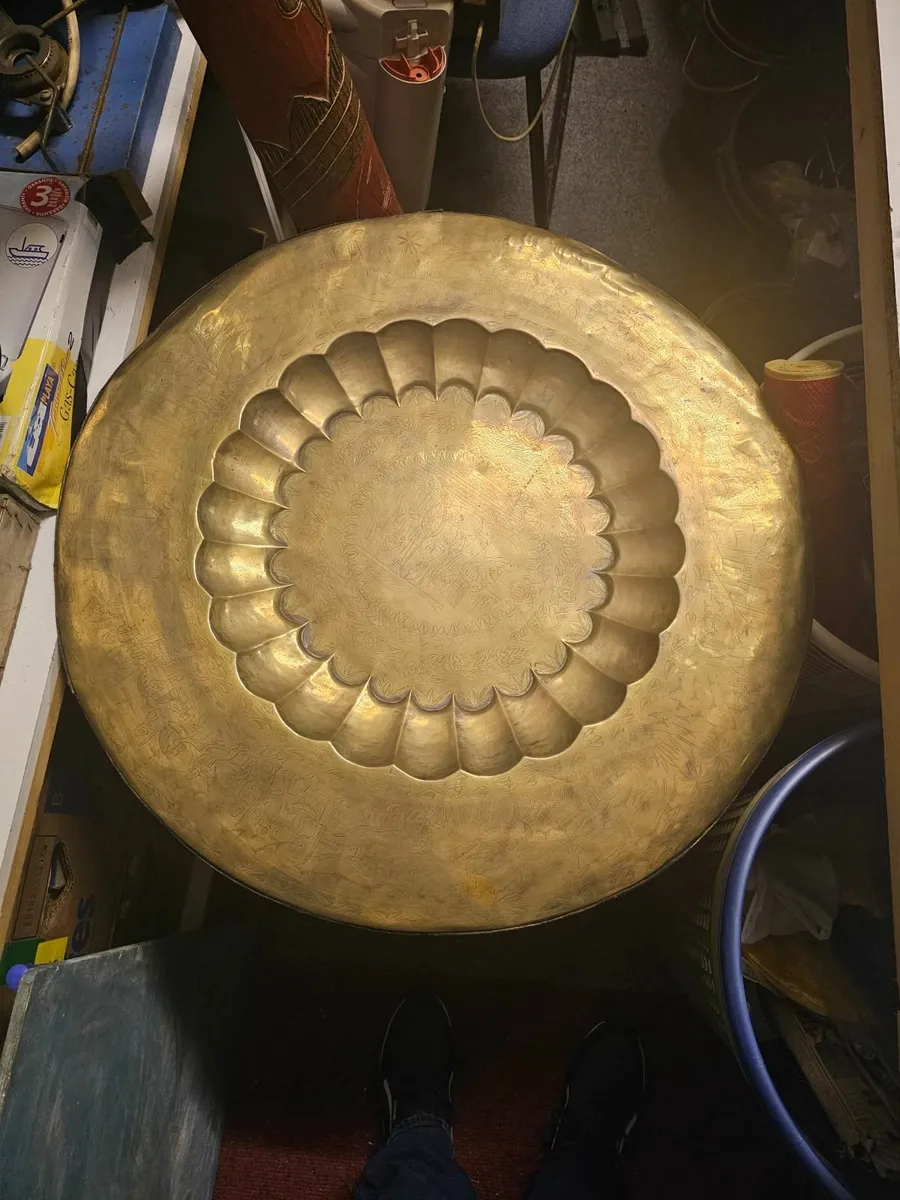 Large vintage / Antique  brass wall hanging plaque - Image 2