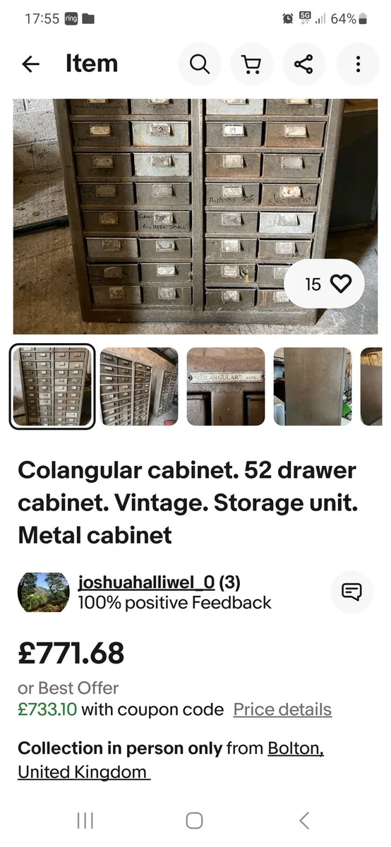 Vintage metal drawer cabnit - Image 4