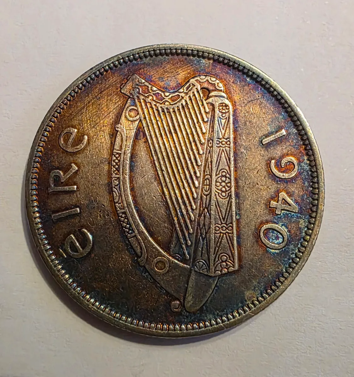 1940 irish silver half crown - Image 2