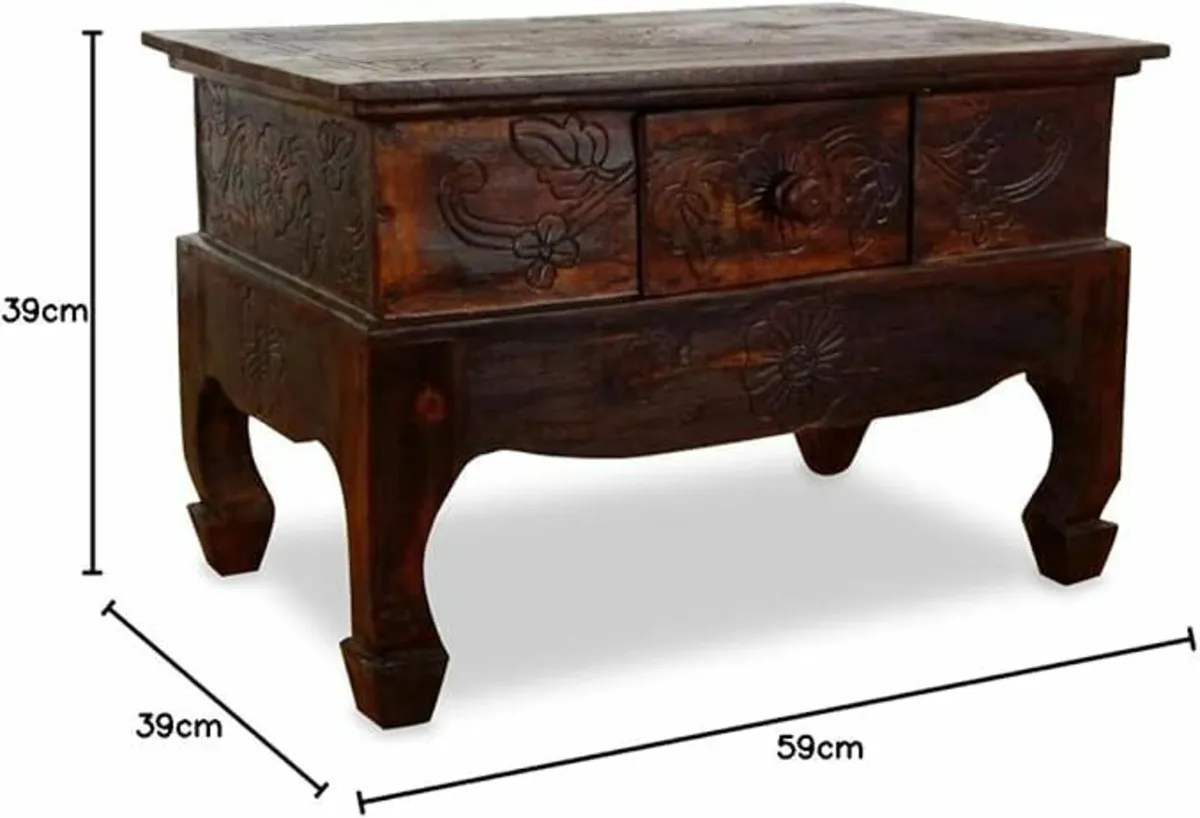 Handmade oriental side table coffee table - Image 4