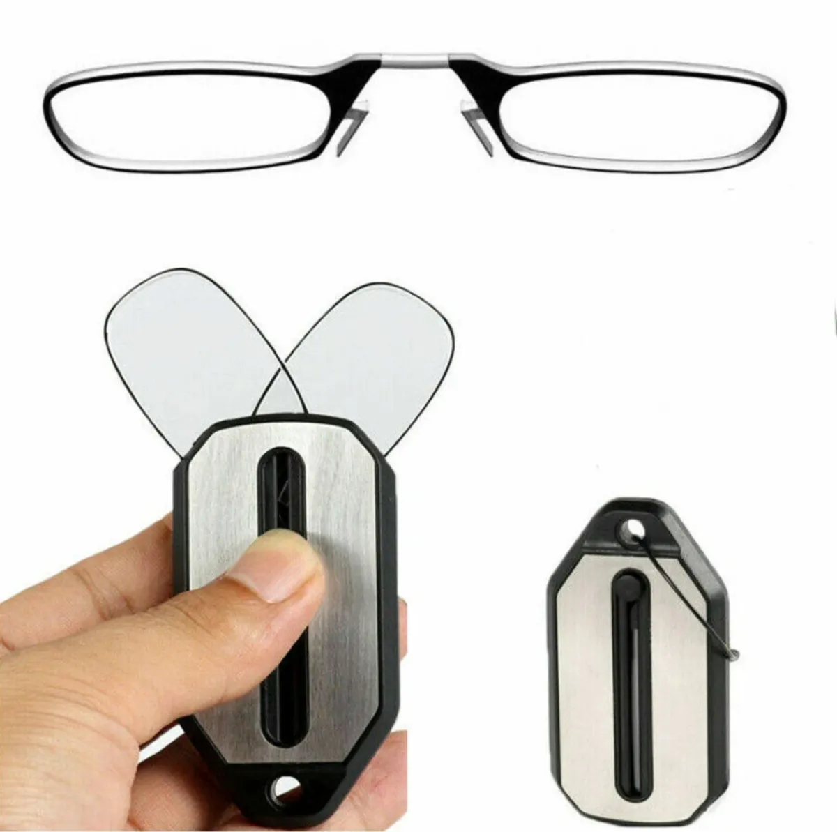 Mini Nose Clip On Portable Reading Glasses NEW - Image 1