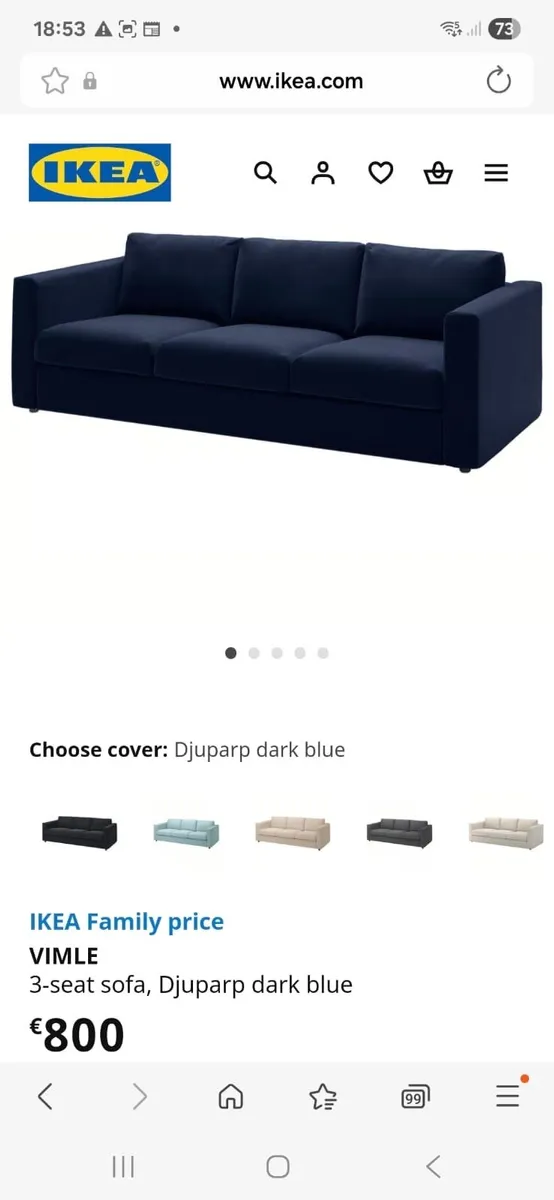 IKEA Vimle 3 seater sofa and 2 seater sofa bed set - Image 4