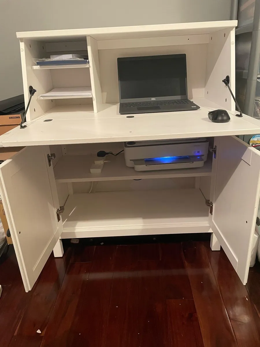 HEMNES bureau white stain Desk - IKEA - Image 1