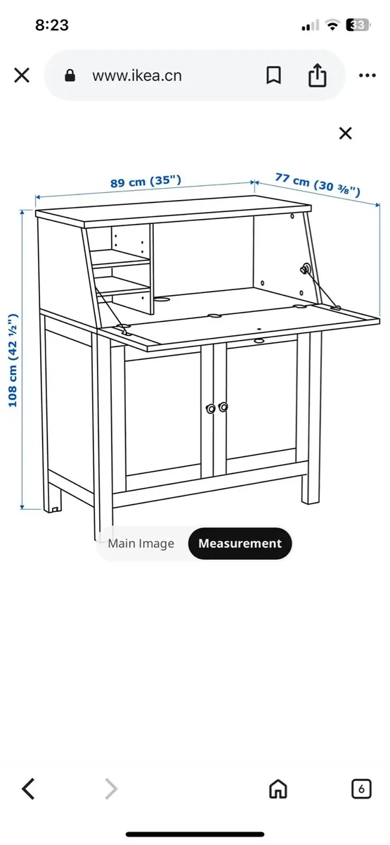 HEMNES bureau white stain Desk - IKEA - Image 3