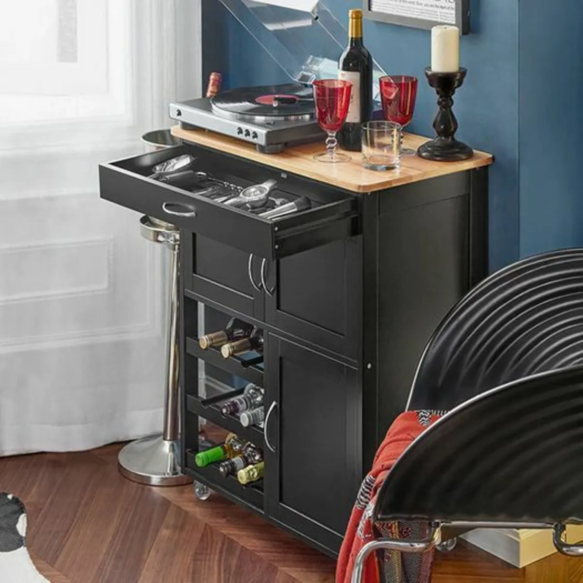 Serving Trolley Kitchen Cabinet on wheels - Image 4