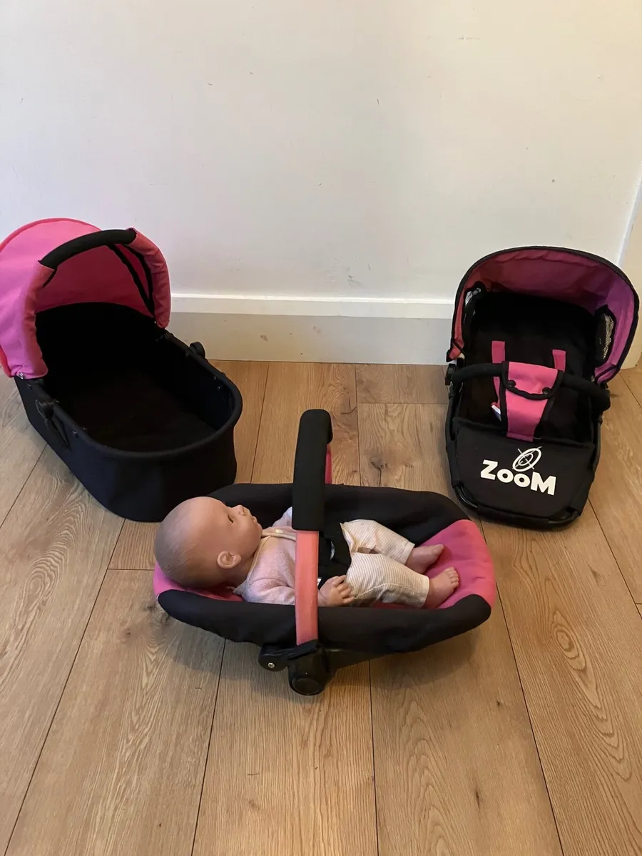 Doll Buggy with Car Seat and Pram - Image 2