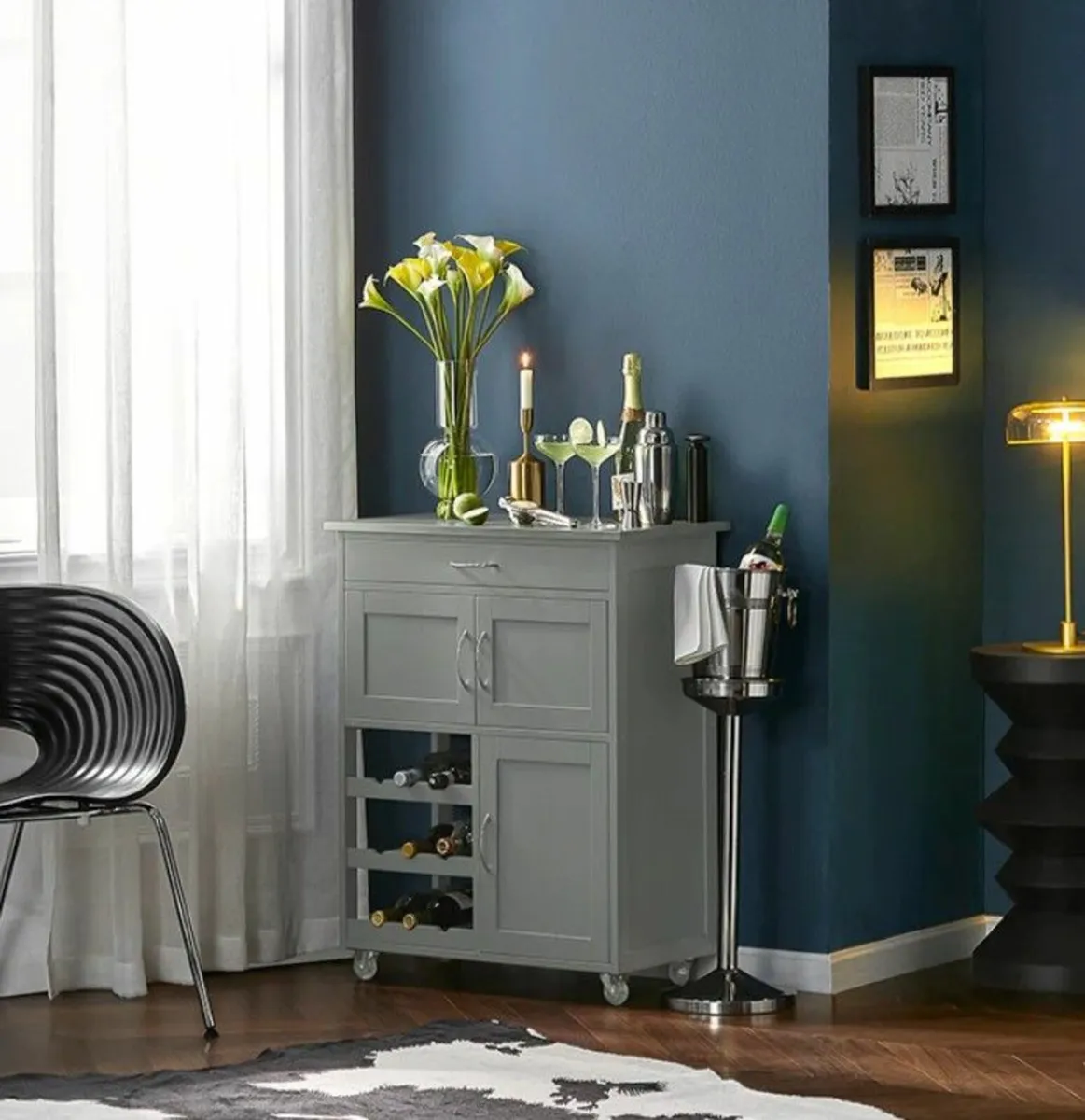 Serving Trolley Cabinet black or white FREE DELIVE - Image 2