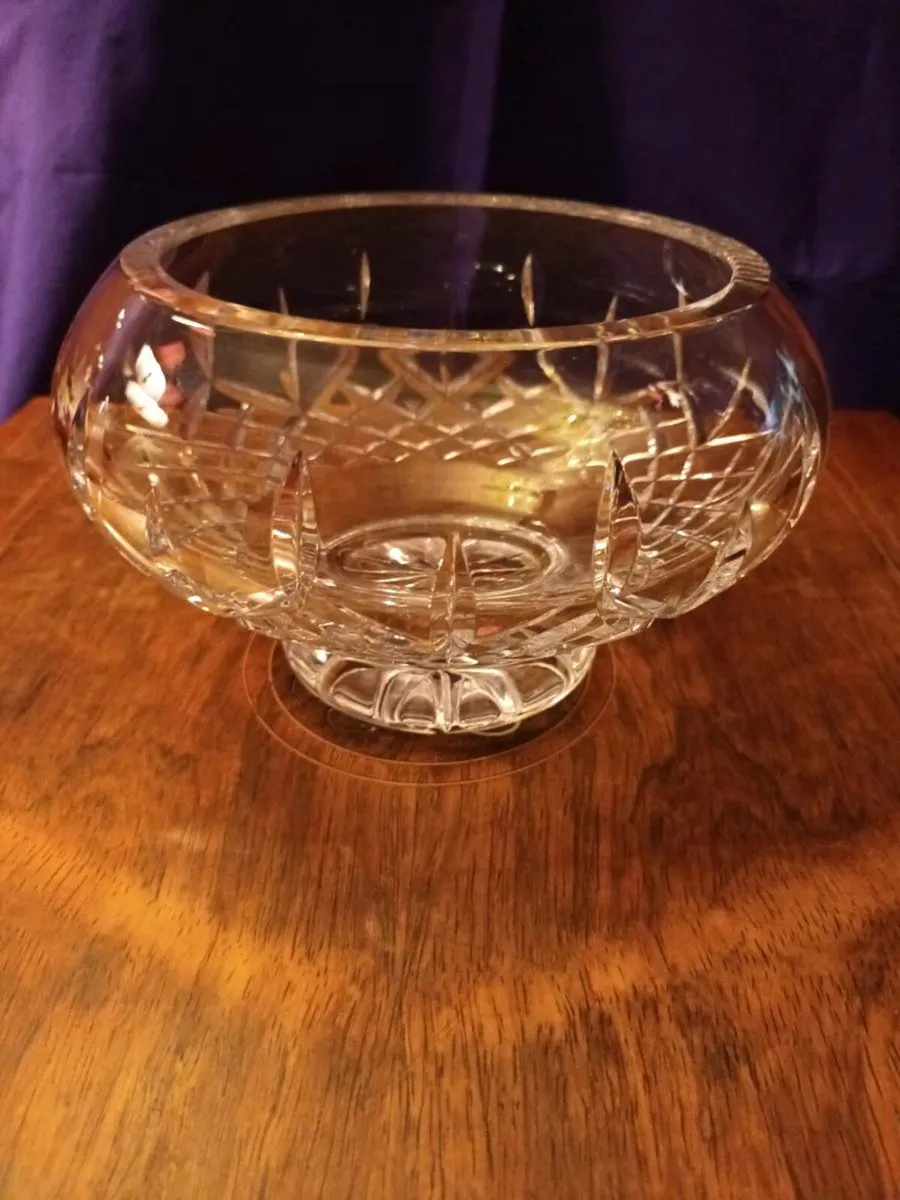 GALWAY Irish  Crystal  LONGFORD 8 inch Footed Bowl - Image 3