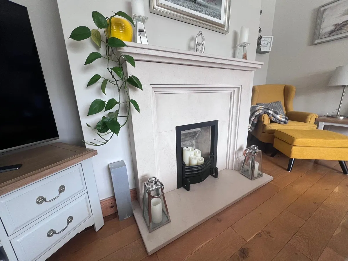 Portuguese limestone fireplace - Image 1
