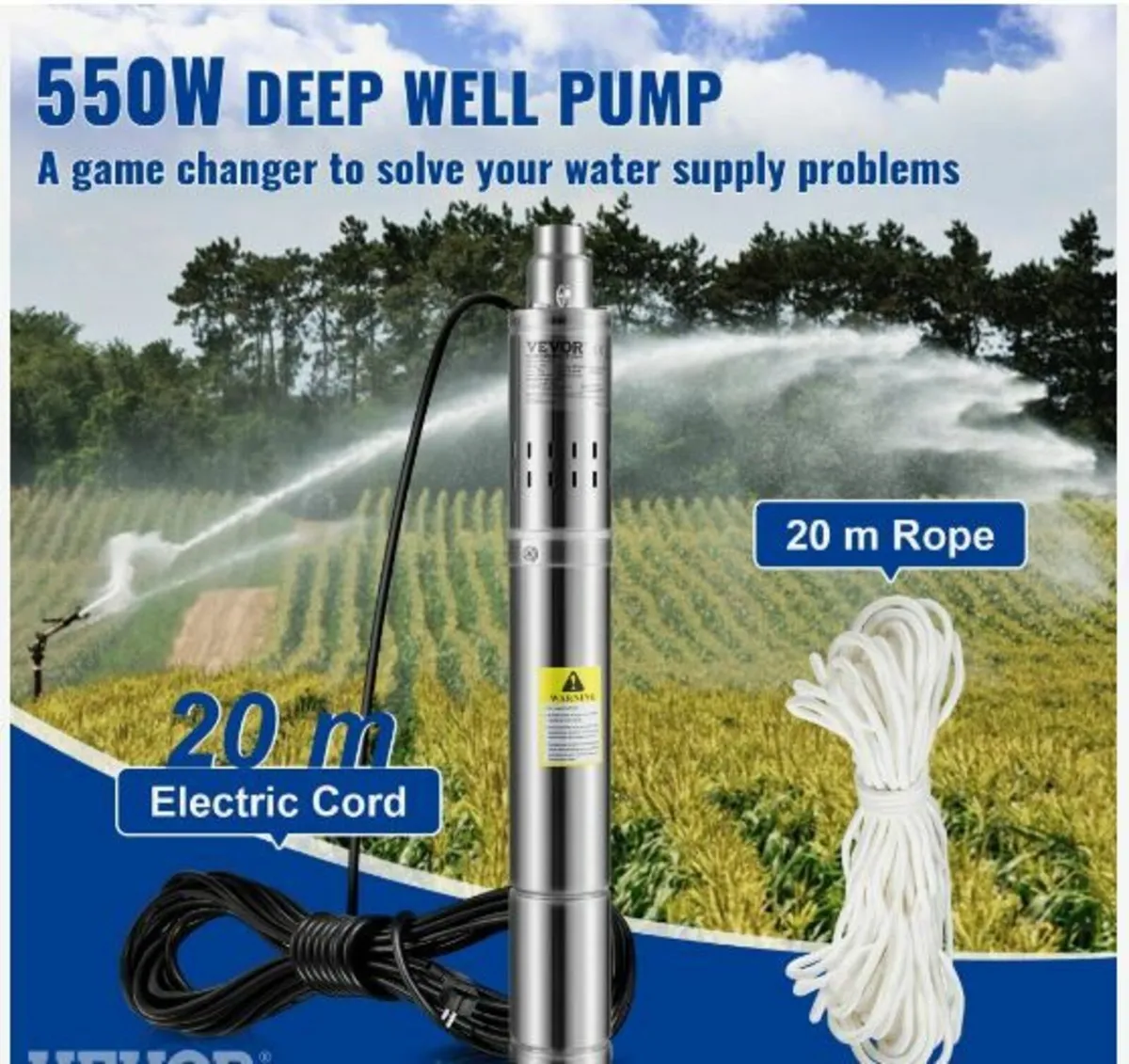 Deep Well Submersible Pump, 550W - Image 2
