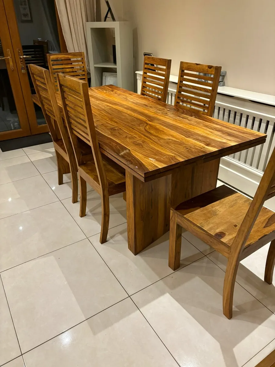 2m solid dining table - Image 1