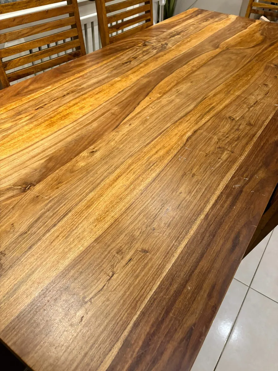 2m solid dining table - Image 2