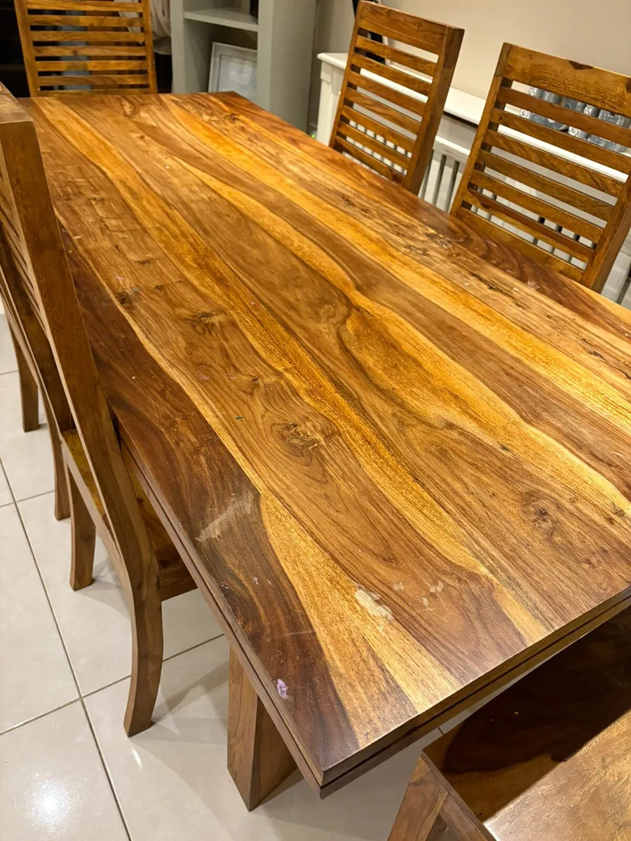 2m solid dining table - Image 3