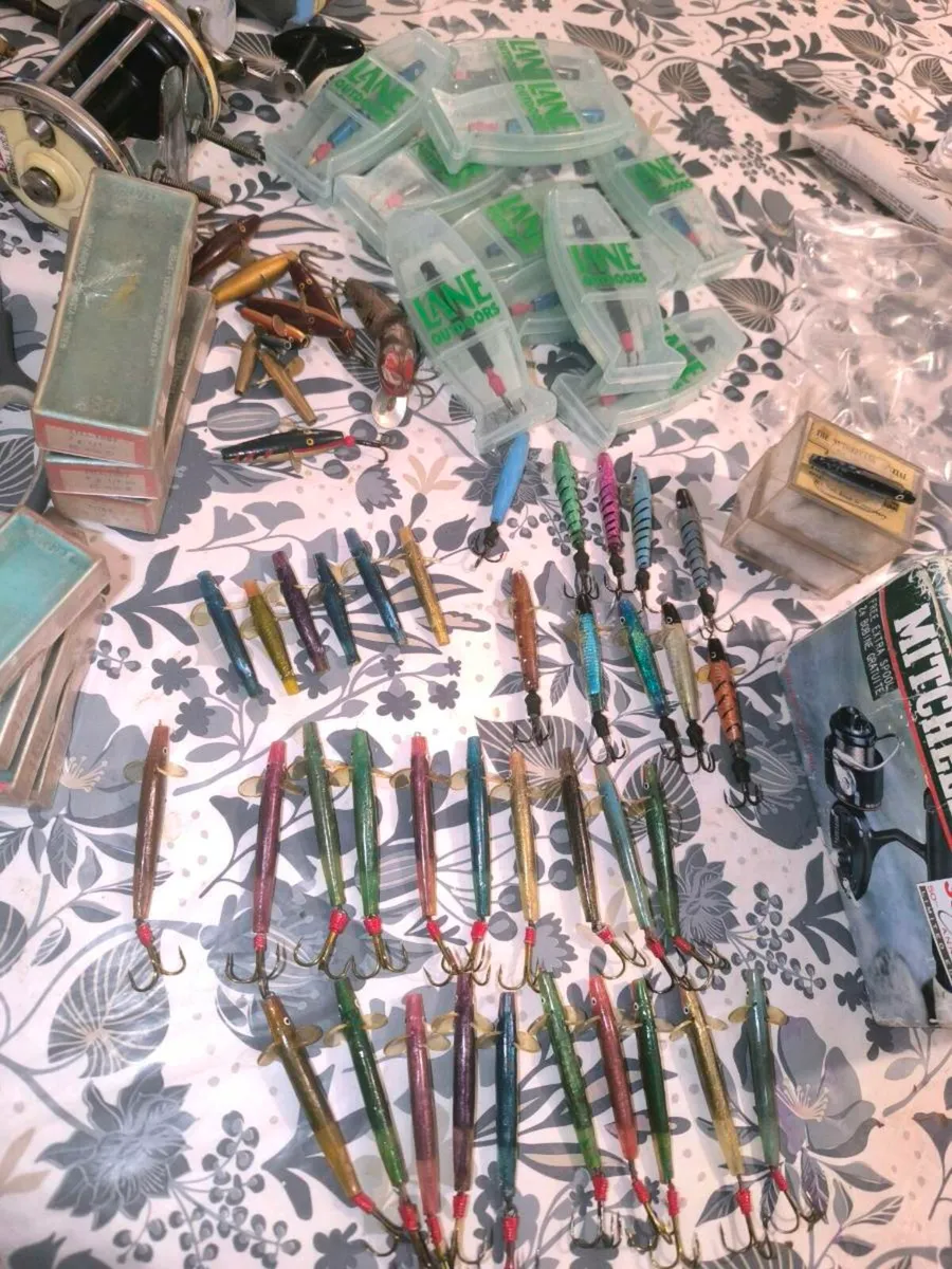 Vintage lures and reels, lane minnows Abu Toby etc - Image 1