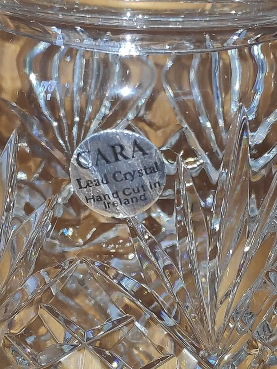 Cara lead crystal hand cut in Ireland biscuit/candy jar with lid - Image 4