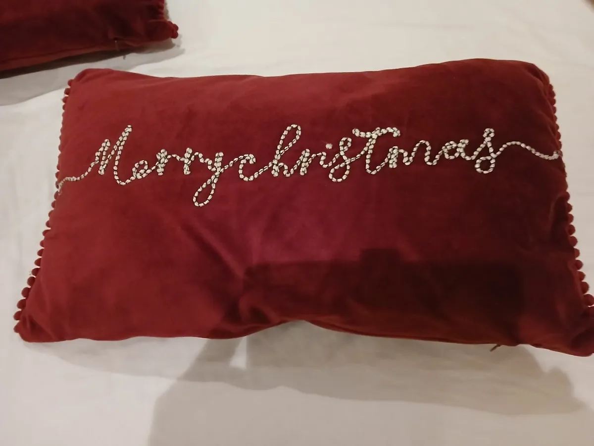 Rich Velvet Christmas Cushions - Image 3