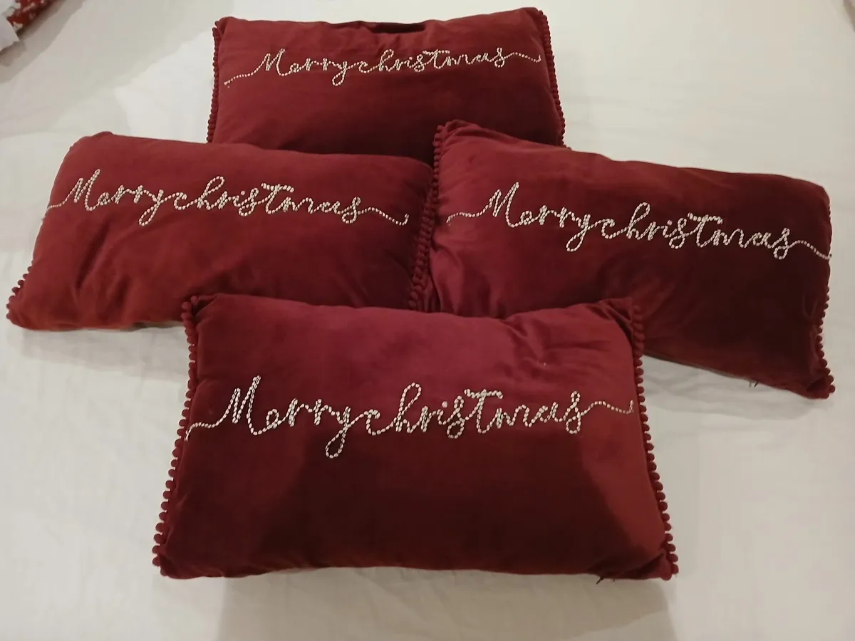 Rich Velvet Christmas Cushions - Image 1
