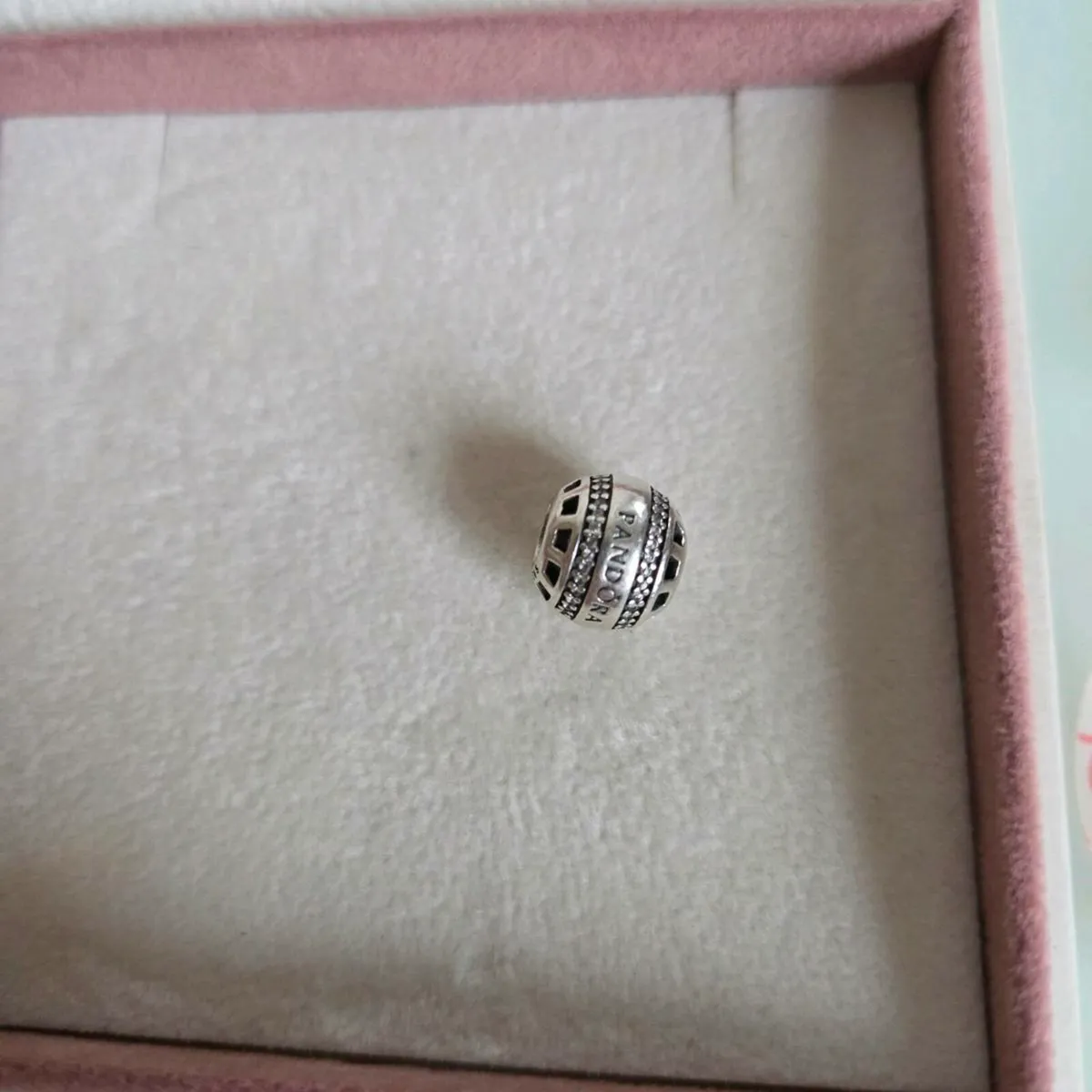 Pandora logo charm round sparkly excellent conditi - Image 2